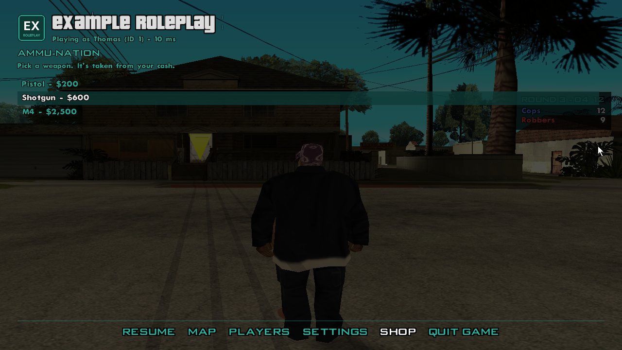 A client script's pause menu page